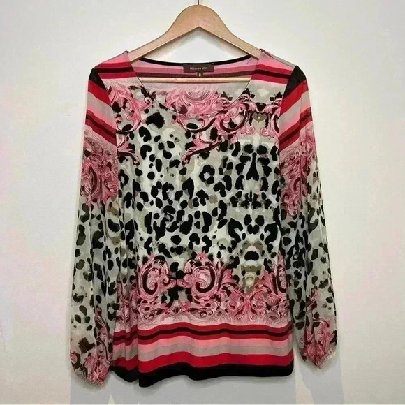🇨🇦Melanie Lynn Leopard Print  Blouse Made in Canada - Picture 1 of 10